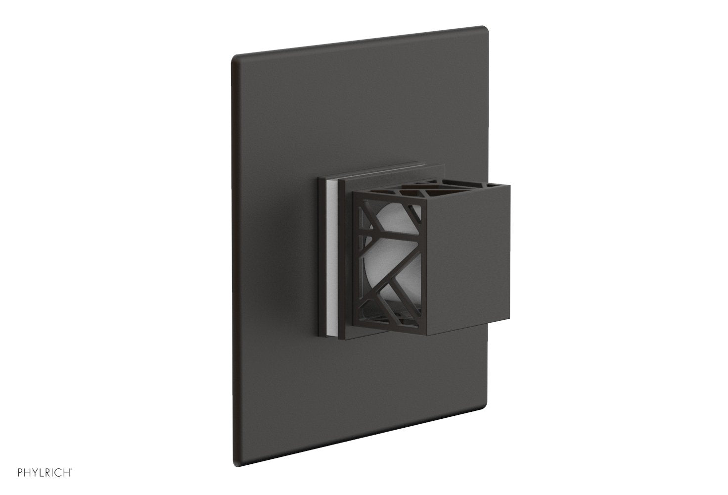 Phylrich JOLIE Pressure Balance Shower Plate & Handle Trim, Square Handle with "White" Accents