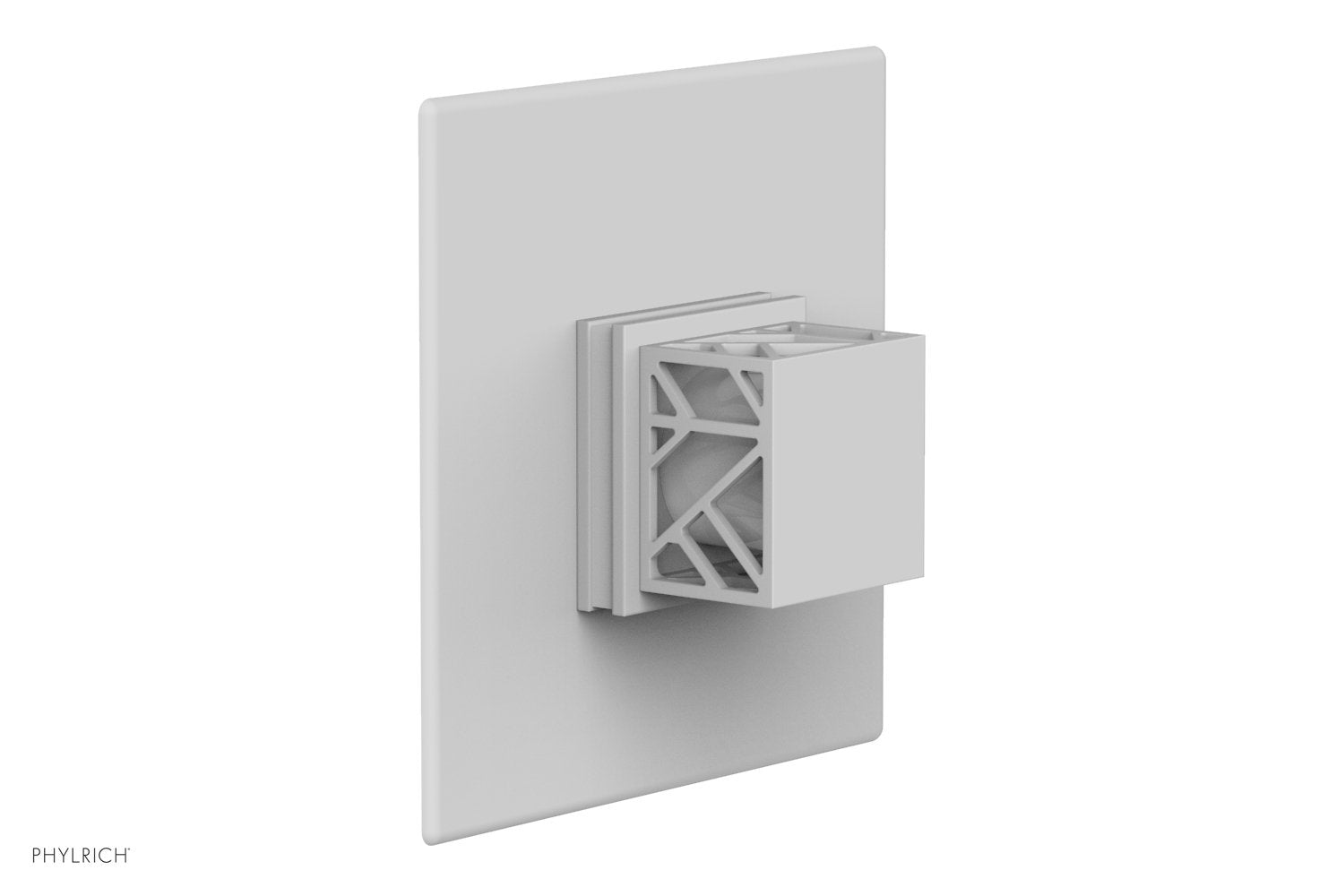 Phylrich JOLIE Pressure Balance Shower Plate & Handle Trim, Square Handle with "White" Accents