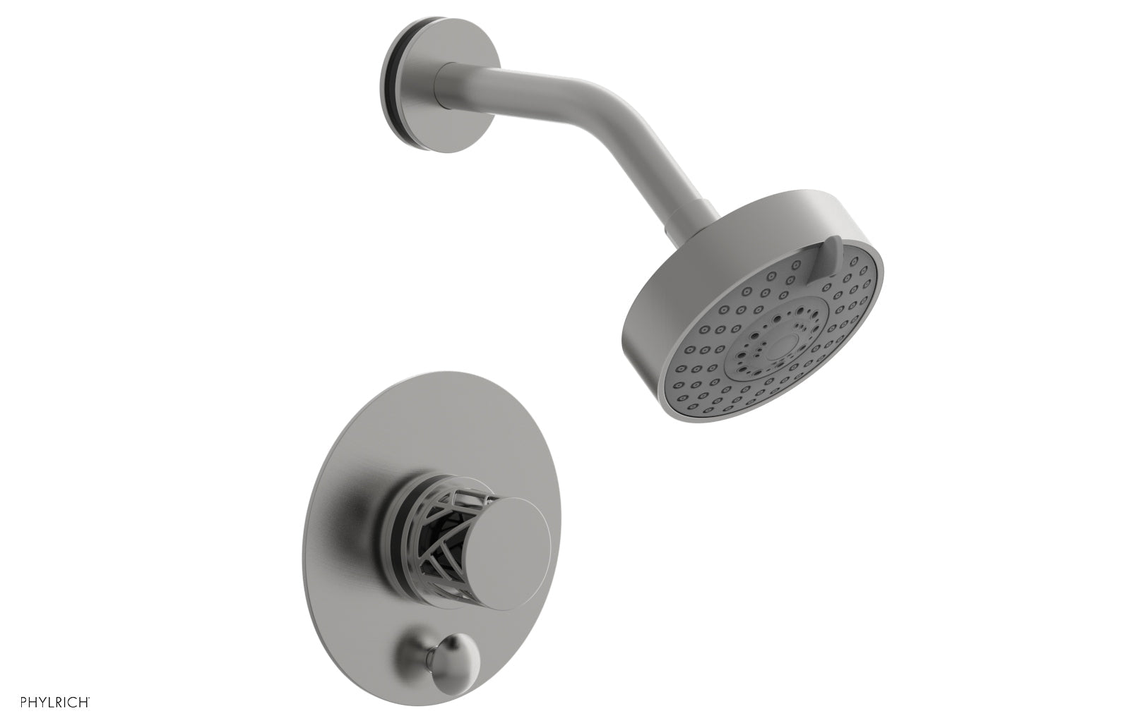 Phylrich JOLIE Pressure Balance Shower and Diverter Set (Less Spout), Round Handle with "Black" Accents