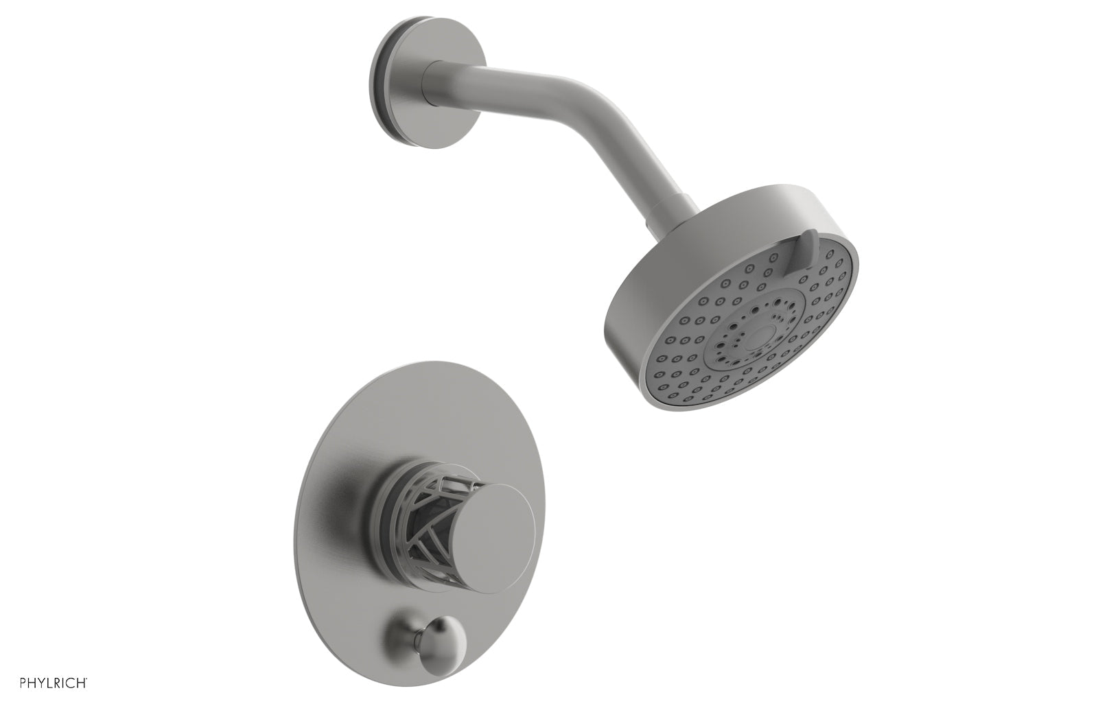 Phylrich JOLIE Pressure Balance Shower and Diverter Set (Less Spout), Round Handle with "Grey" Accents
