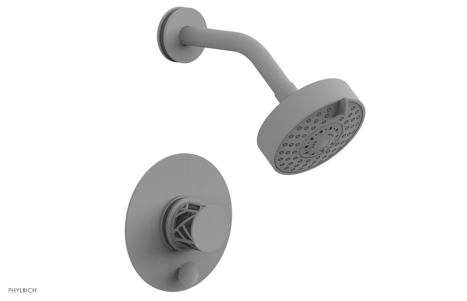 Phylrich JOLIE Pressure Balance Shower and Diverter Set (Less Spout), Round Handle with "Grey" Accents