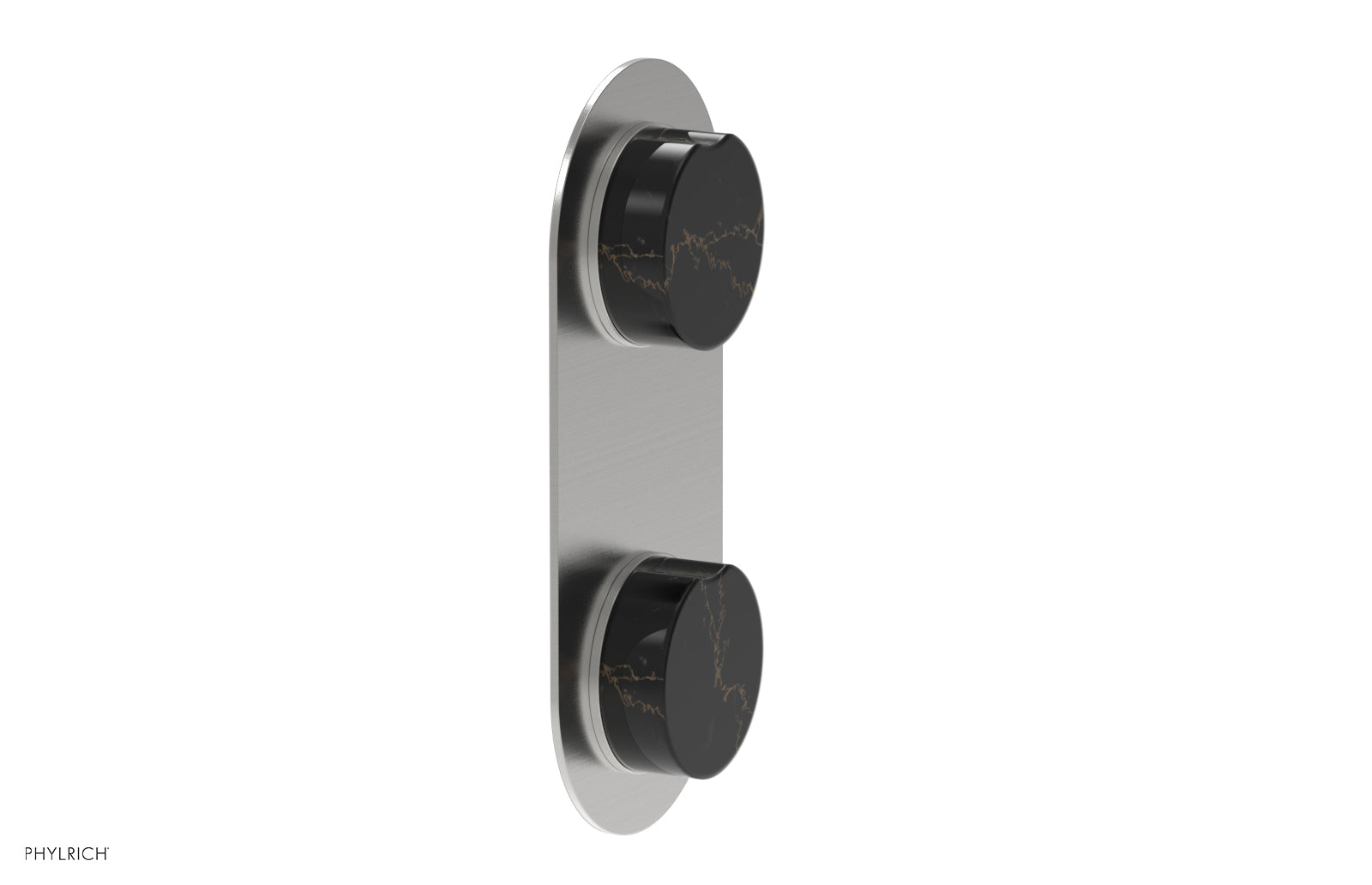 Phylrich CIRC Thermostatic Valve with Volume Control or Diverter - Black Marble Handle