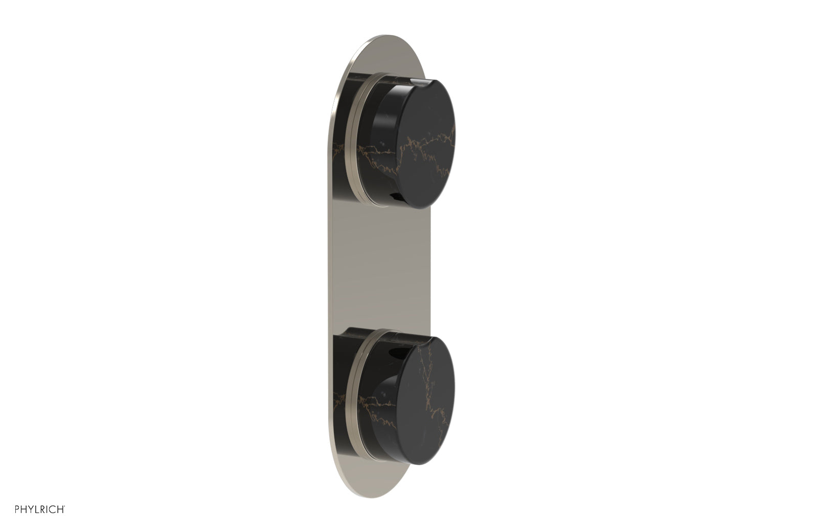 Phylrich CIRC Thermostatic Valve with Volume Control or Diverter - Black Marble Handle