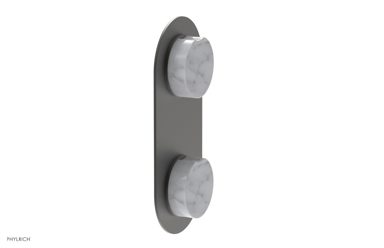 Phylrich CIRC Thermostatic Valve with Volume Control or Diverter - White Marble Handle