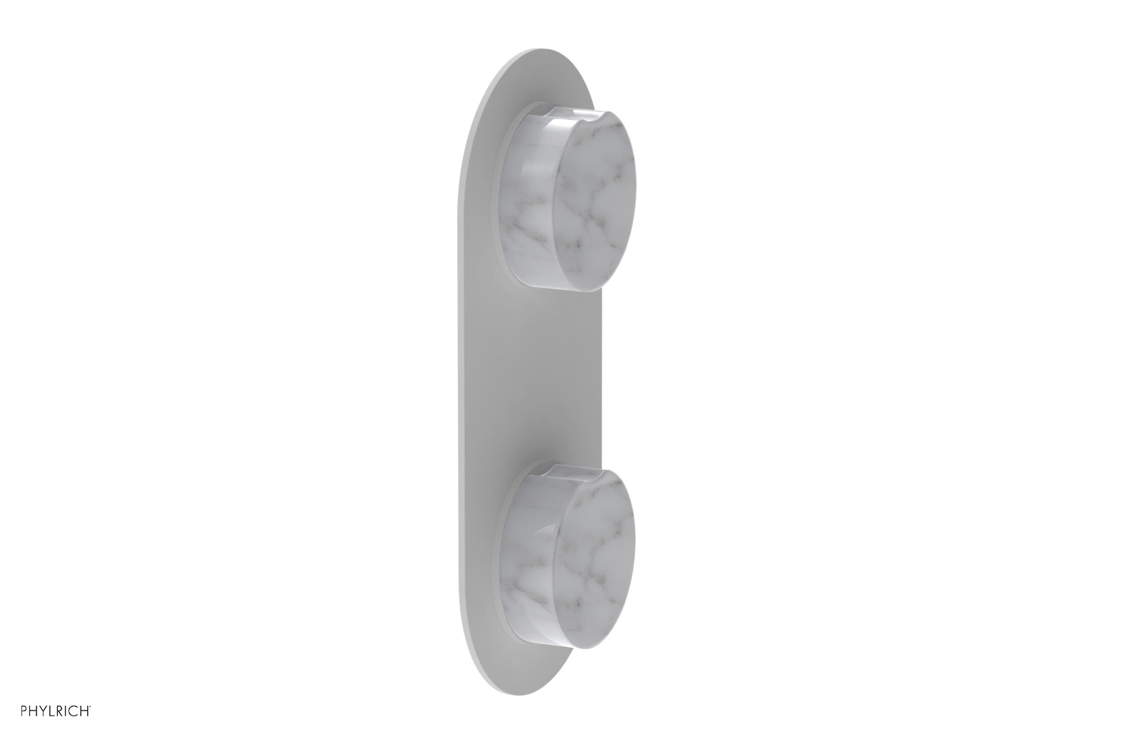 Phylrich CIRC Thermostatic Valve with Volume Control or Diverter - White Marble Handle