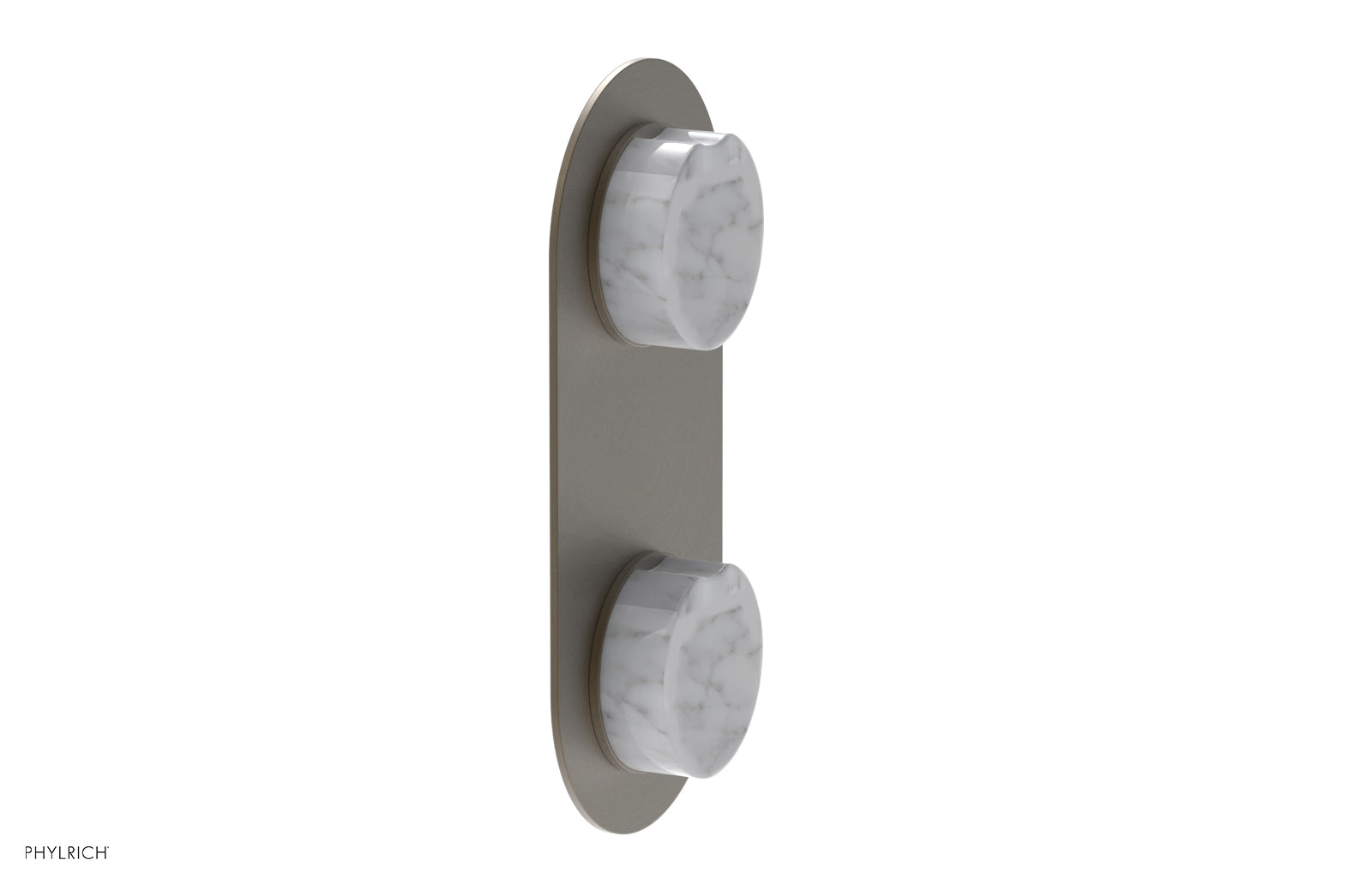 Phylrich CIRC Thermostatic Valve with Volume Control or Diverter - White Marble Handle