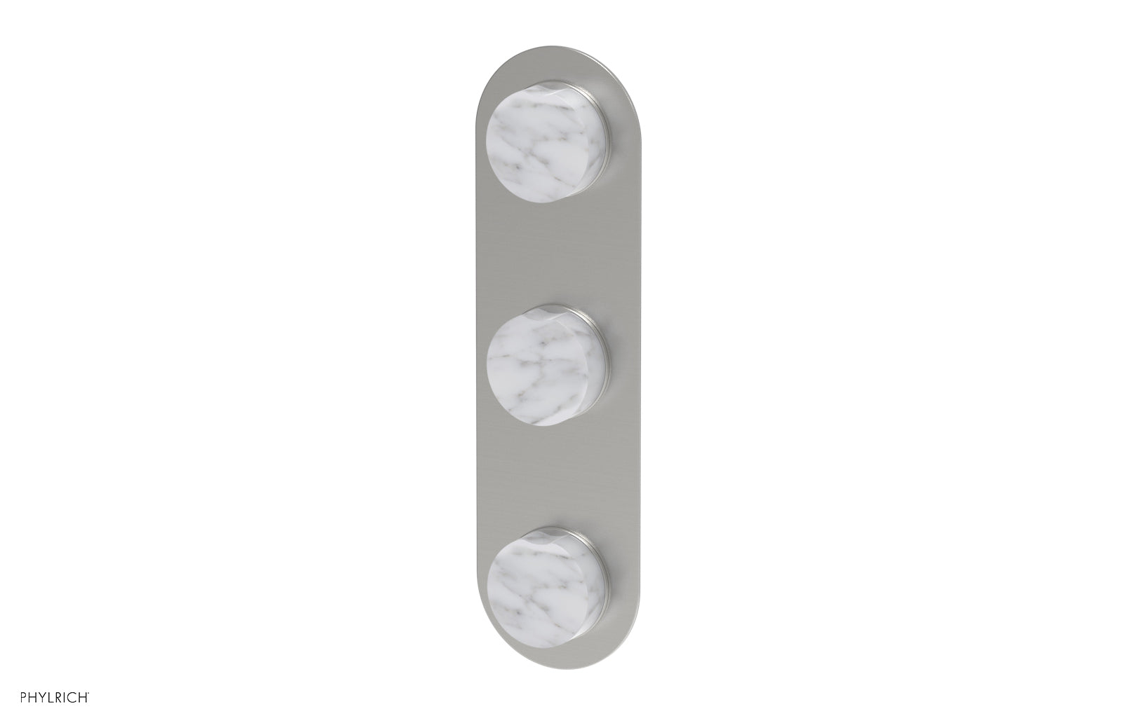 Phylrich CIRC Thermostatic Valve with Two Volume Control - White Marble Handles