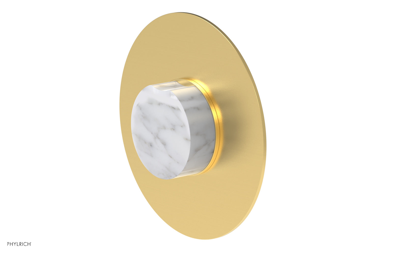 Phylrich CIRC Thermostatic Shower Trim, White Marble Handle