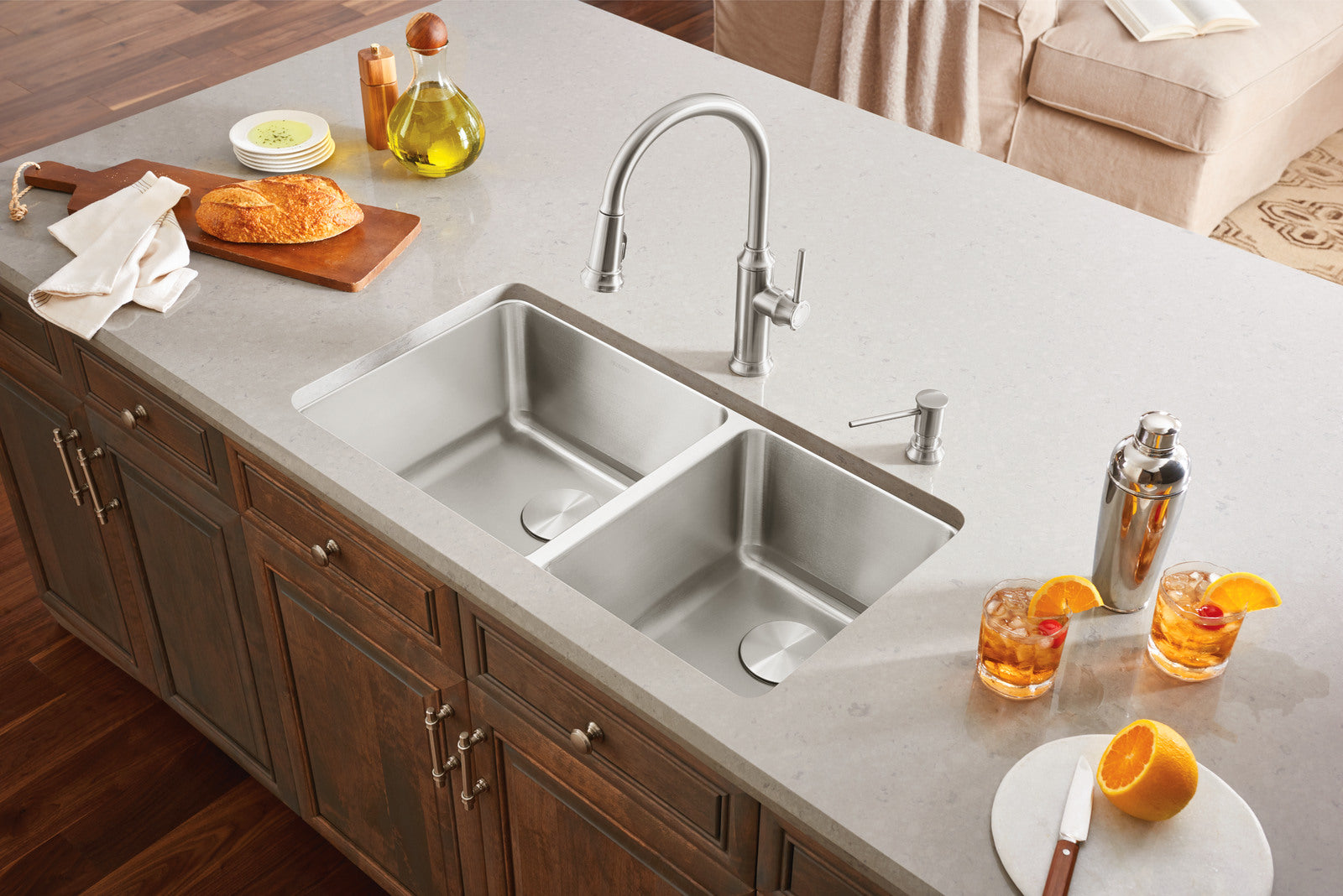 satin polish stainless steel sink
