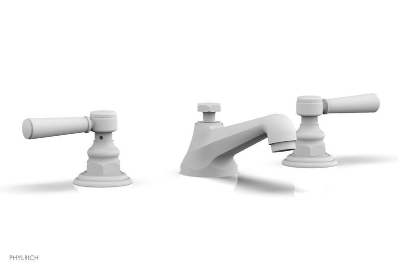 Phylrich HEX TRADITIONAL Widespread Faucet - Satin White Lever Handles