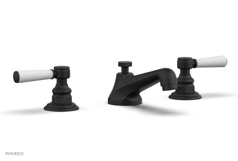 Phylrich HEX TRADITIONAL Widespread Faucet - Satin White Lever Handles