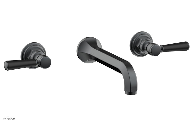 Phylrich HEX TRADITIONAL Wall Tub Set - Satin Black Lever Handles
