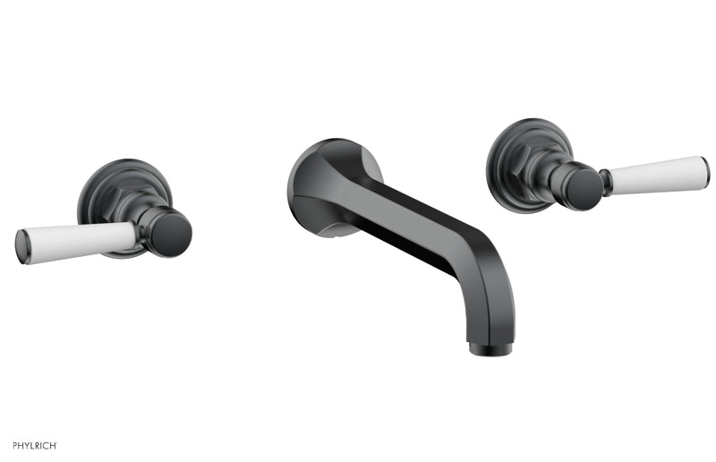 Phylrich HEX TRADITIONAL Wall Tub Set - Satin White Lever Handles