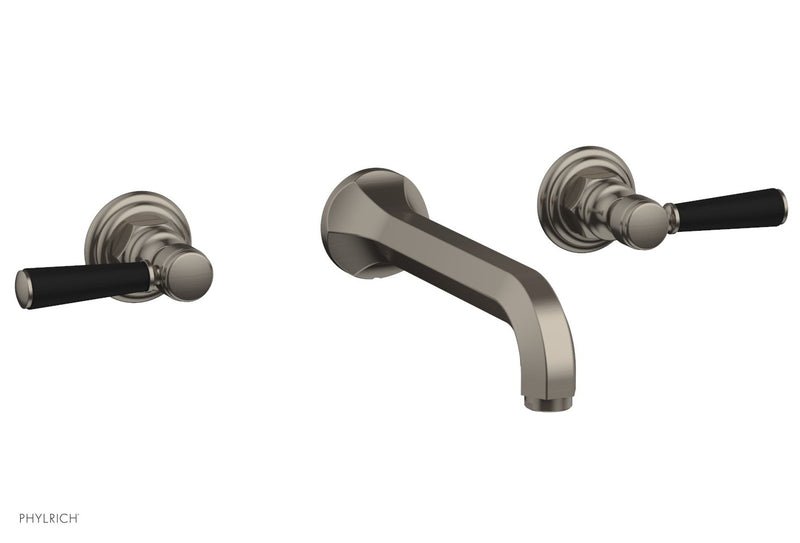 Phylrich HEX TRADITIONAL Wall Tub Set - Satin Black Lever Handles