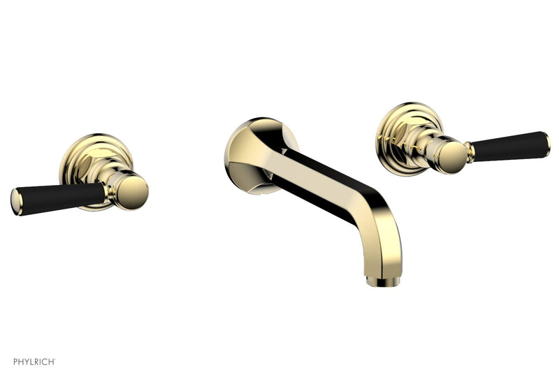 Phylrich HEX TRADITIONAL Wall Tub Set - Satin Black Lever Handles