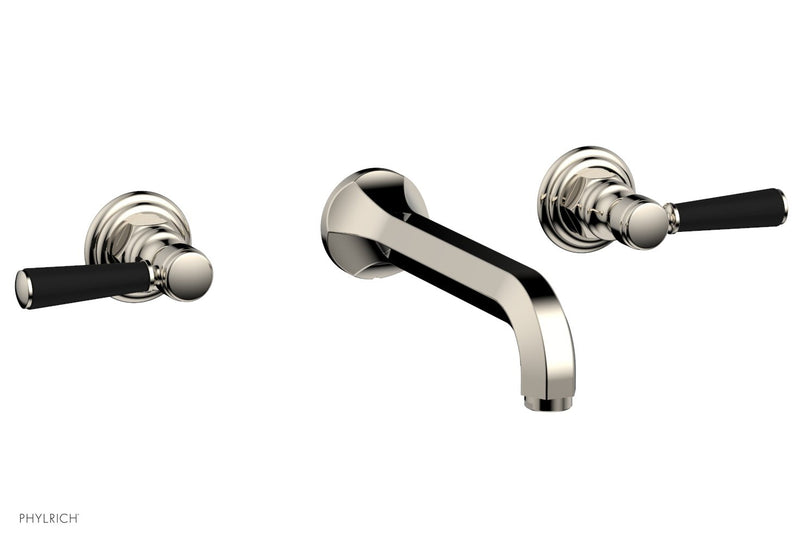 Phylrich HEX TRADITIONAL Wall Tub Set - Satin Black Lever Handles