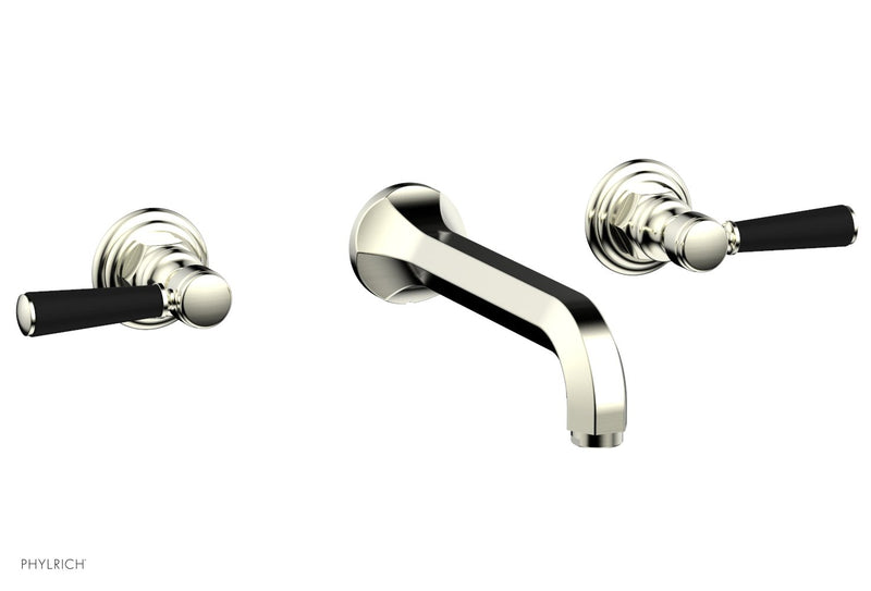 Phylrich HEX TRADITIONAL Wall Tub Set - Satin Black Lever Handles