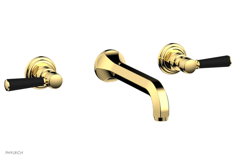 Phylrich HEX TRADITIONAL Wall Tub Set - Satin Black Lever Handles