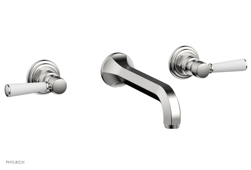 Phylrich HEX TRADITIONAL Wall Tub Set - Satin White Lever Handles