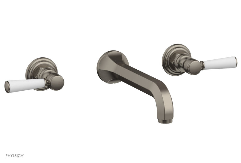 Phylrich HEX TRADITIONAL Wall Tub Set - Satin White Lever Handles