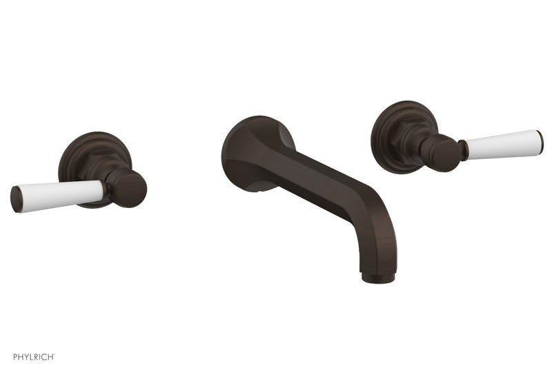 Phylrich HEX TRADITIONAL Wall Tub Set - Satin White Lever Handles