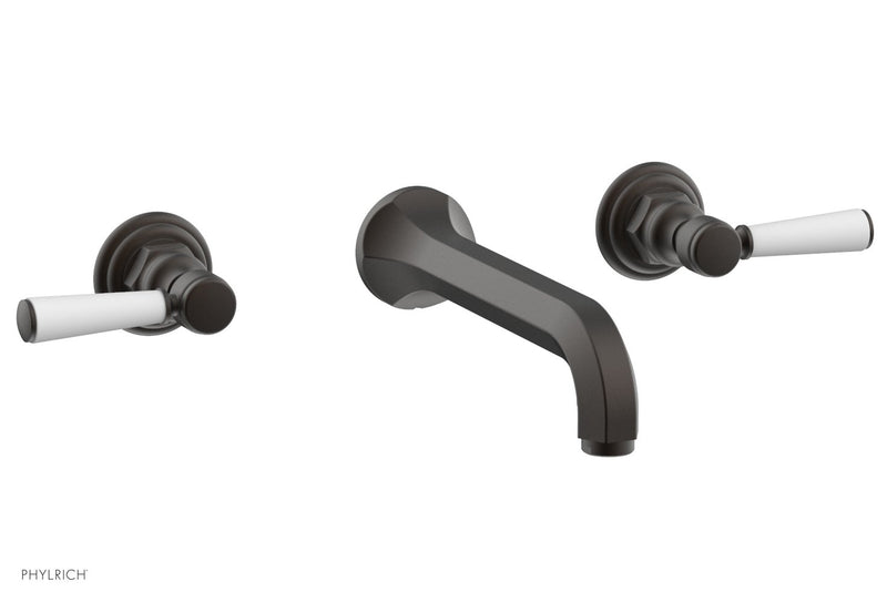 Phylrich HEX TRADITIONAL Wall Tub Set - Satin White Lever Handles