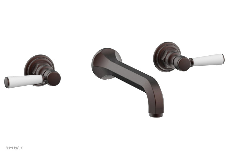Phylrich HEX TRADITIONAL Wall Tub Set - Satin White Lever Handles