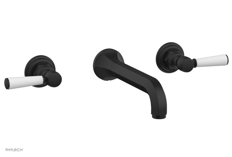 Phylrich HEX TRADITIONAL Wall Tub Set - Satin White Lever Handles