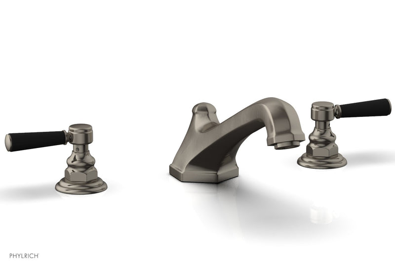 Phylrich HEX TRADITIONAL Deck Tub Set - Satin Black Lever Handles
