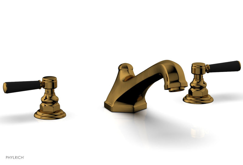 Phylrich HEX TRADITIONAL Deck Tub Set - Satin Black Lever Handles