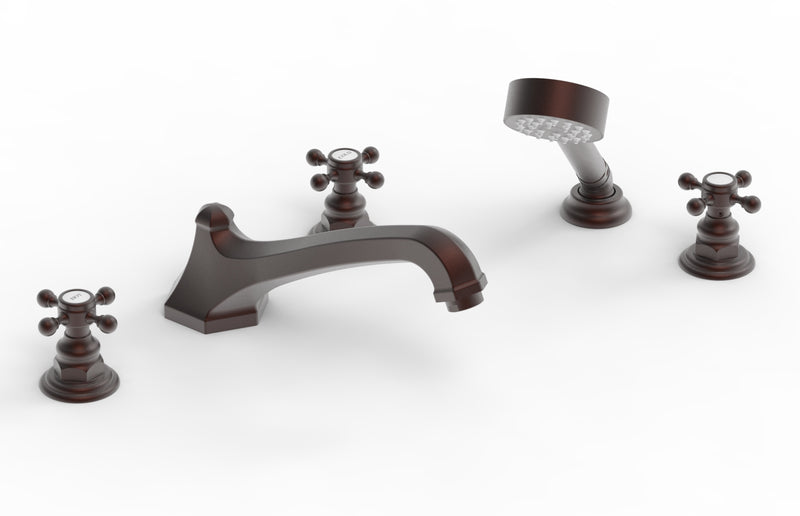 Phylrich HEX TRADITIONAL Deck Tub Set with Hand Shower
