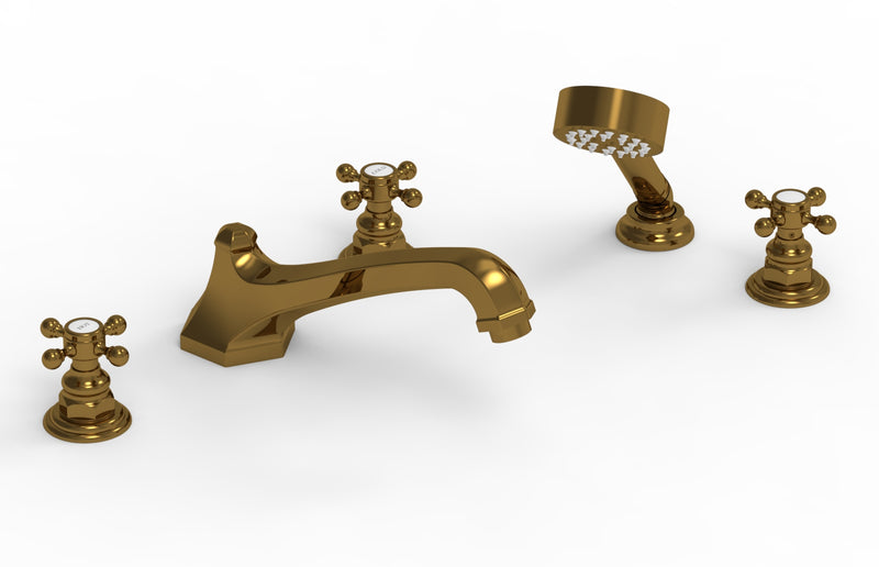 Phylrich HEX TRADITIONAL Deck Tub Set with Hand Shower