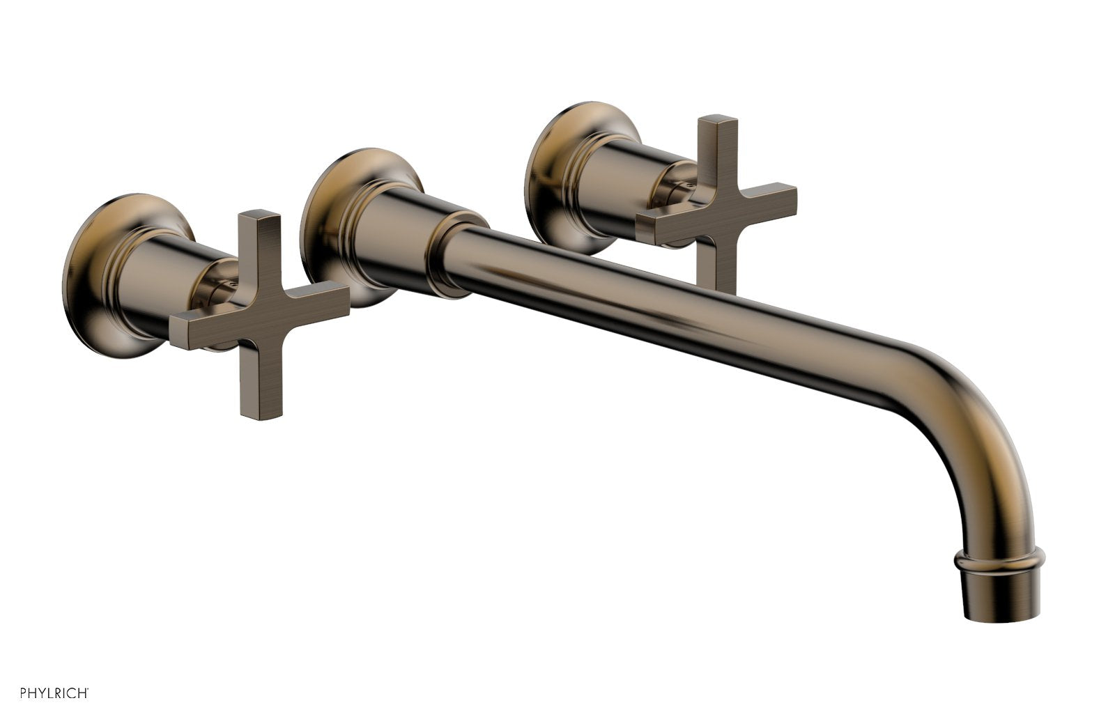 Phylrich HEX MODERN Wall Lavatory Set 12" Spout - Cross Handles