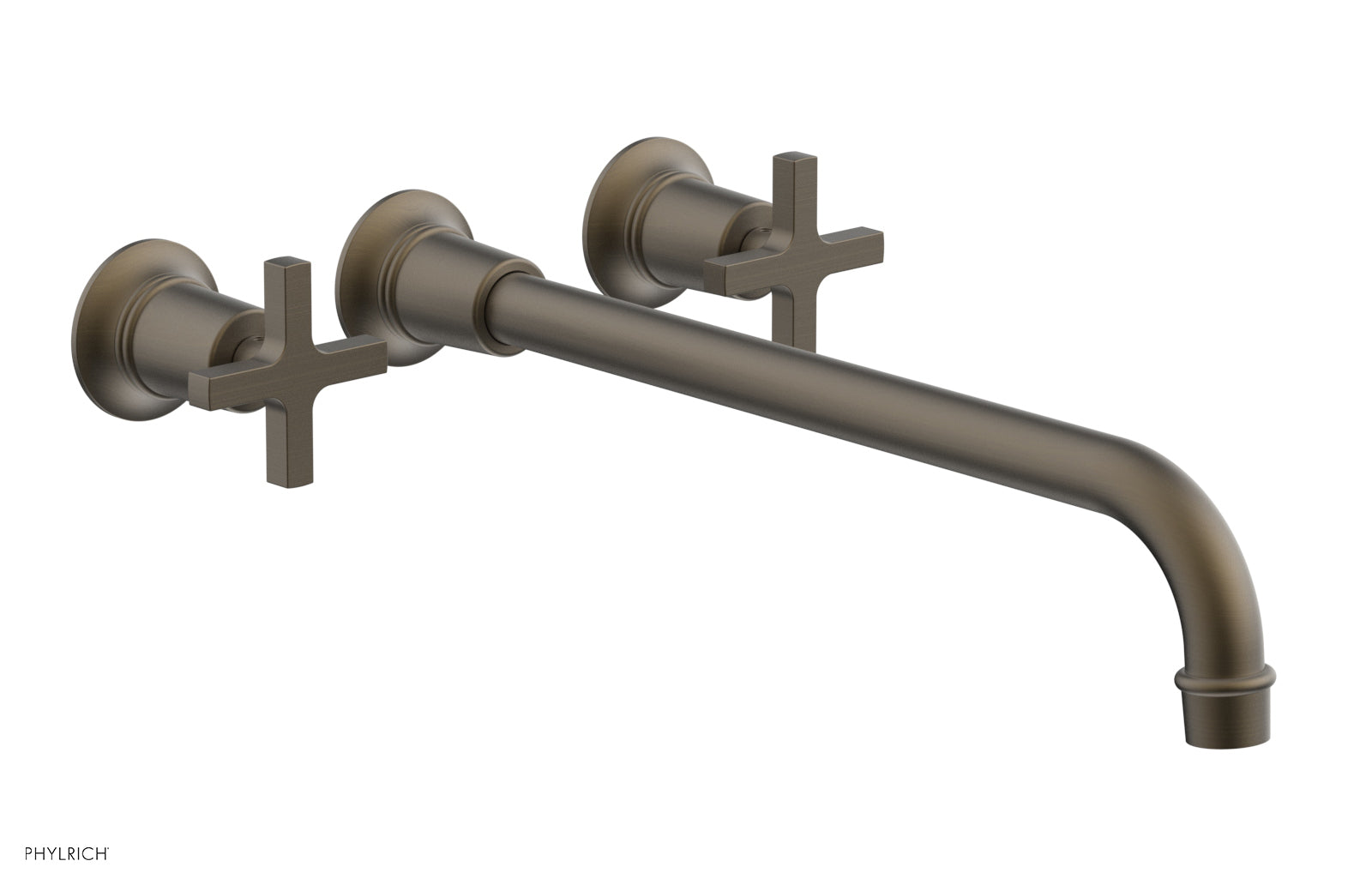Phylrich HEX MODERN Wall Lavatory Set 14" Spout - Cross Handles
