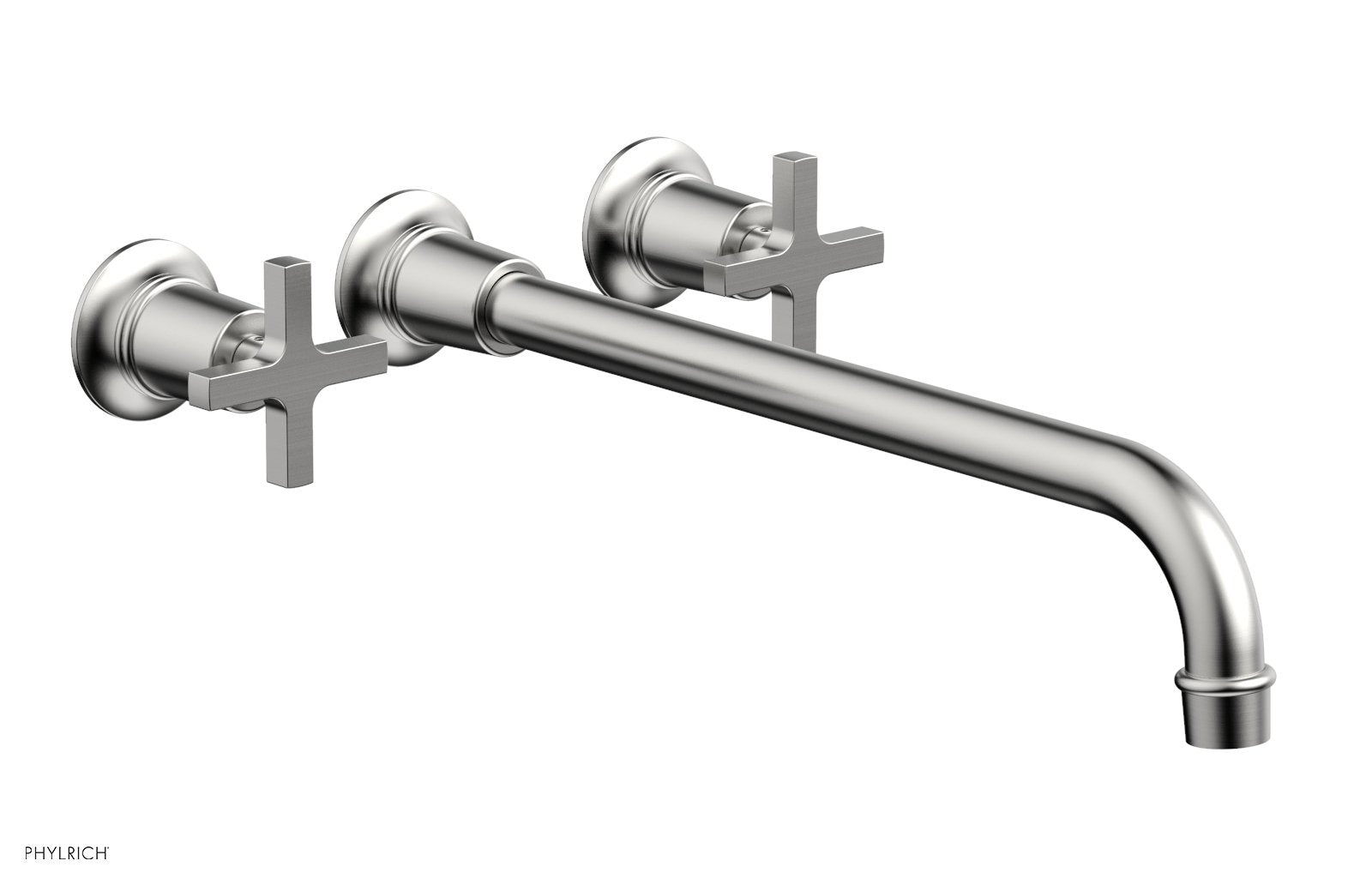 Phylrich HEX MODERN Wall Lavatory Set 14" Spout - Cross Handles