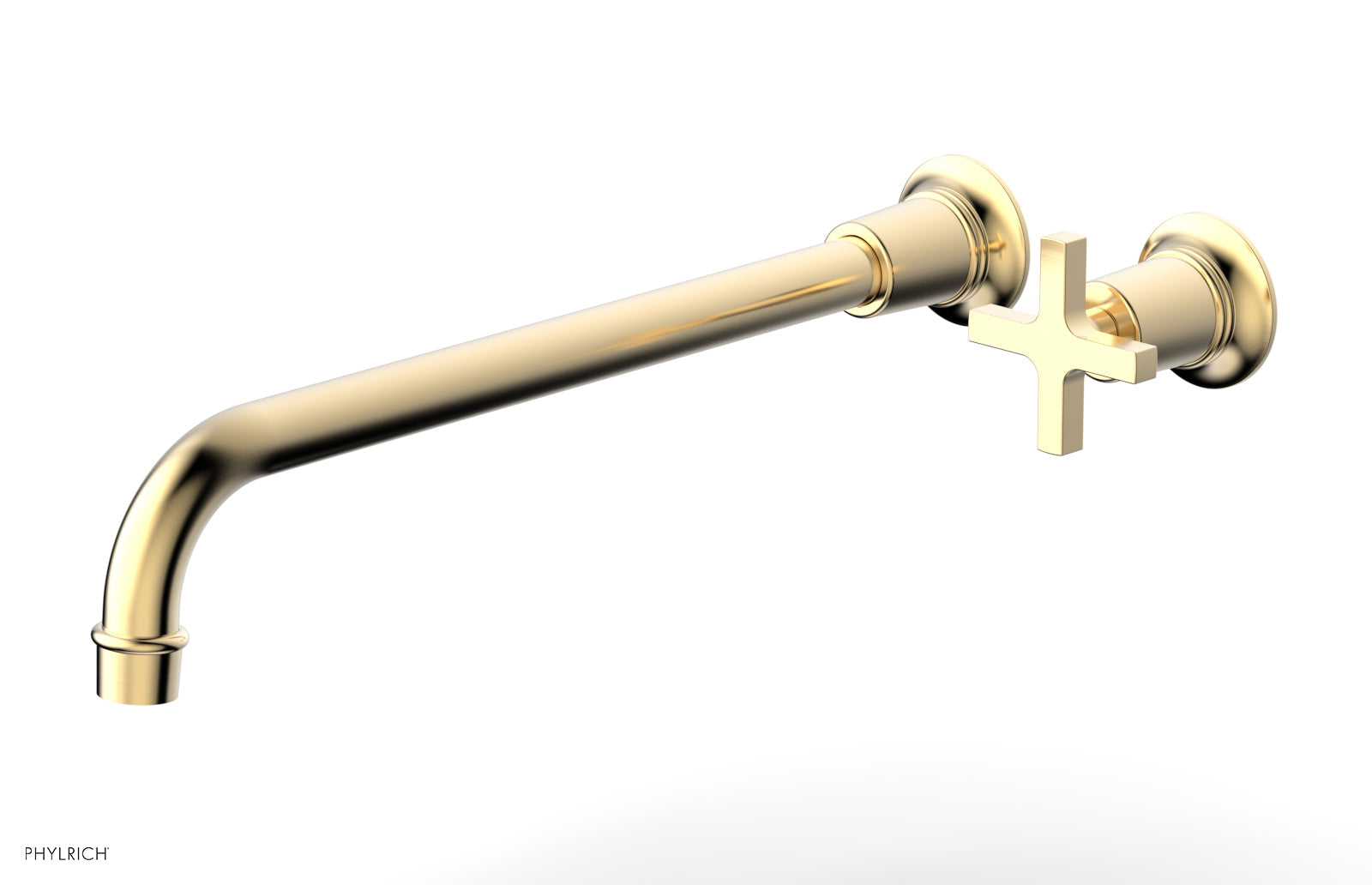 Phylrich HEX MODERN 14" Single Handle Wall Lavatory Set - Cross Handle