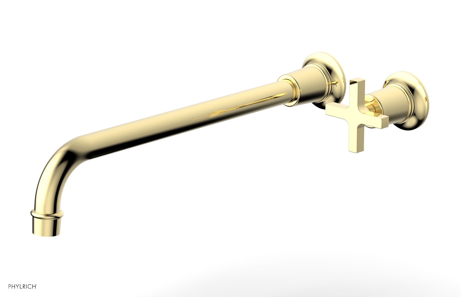 Phylrich HEX MODERN 14" Single Handle Wall Lavatory Set - Cross Handle