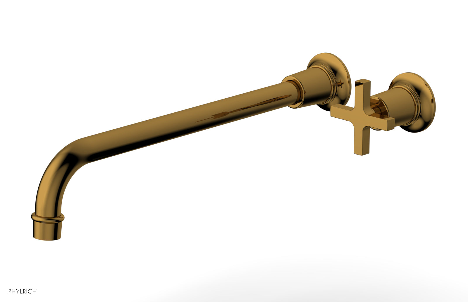 Phylrich HEX MODERN 14" Single Handle Wall Lavatory Set - Cross Handle