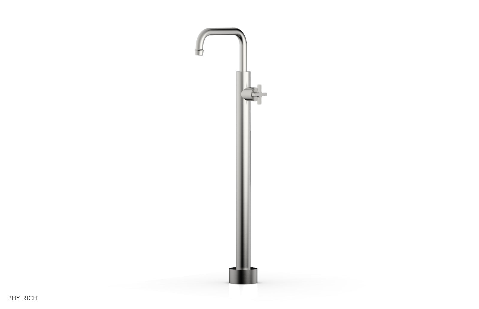 Phylrich HEX MODERN Tall Floor Mount Tub Filler - Cross Handle