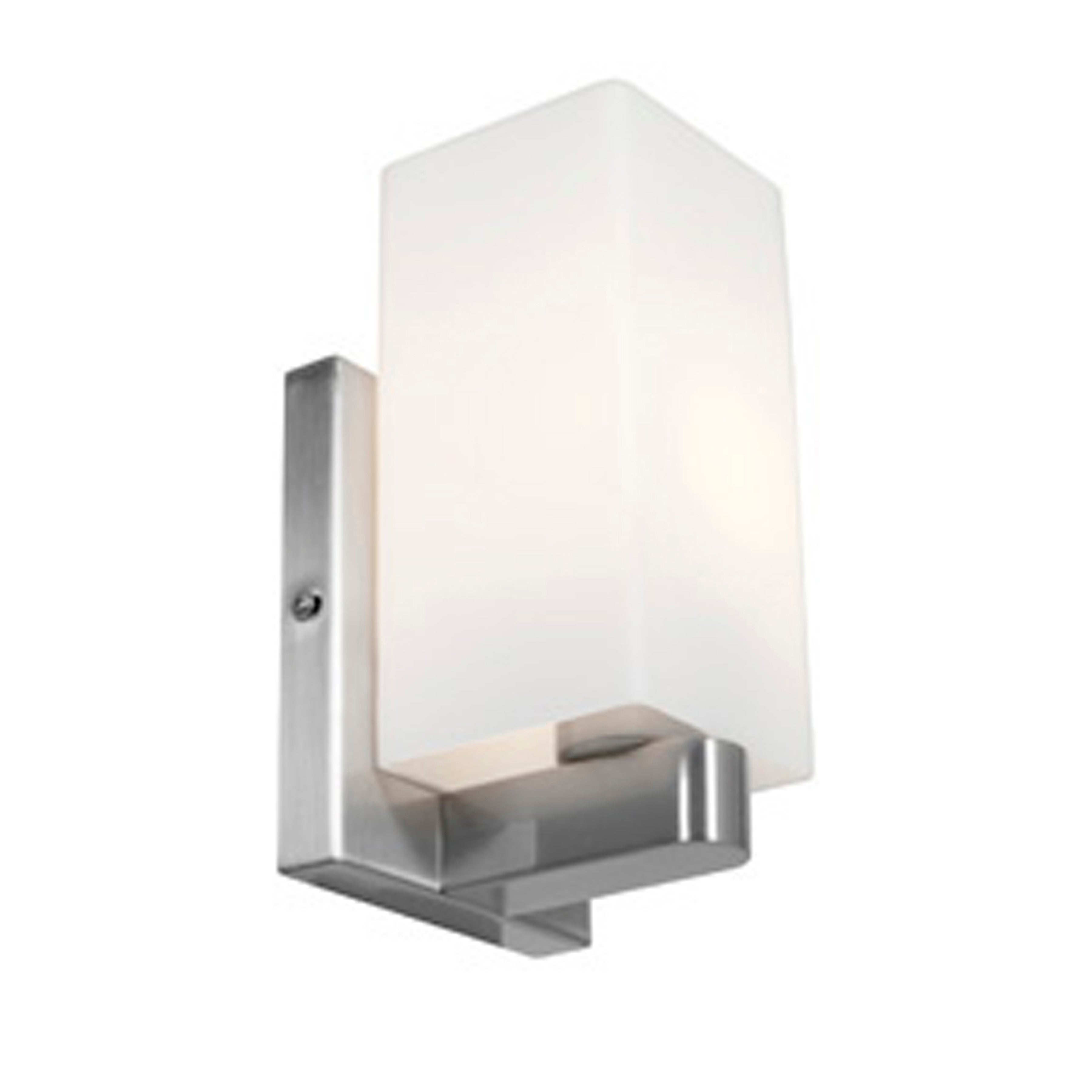 brushed steel 1 light led wall sconce & vanity