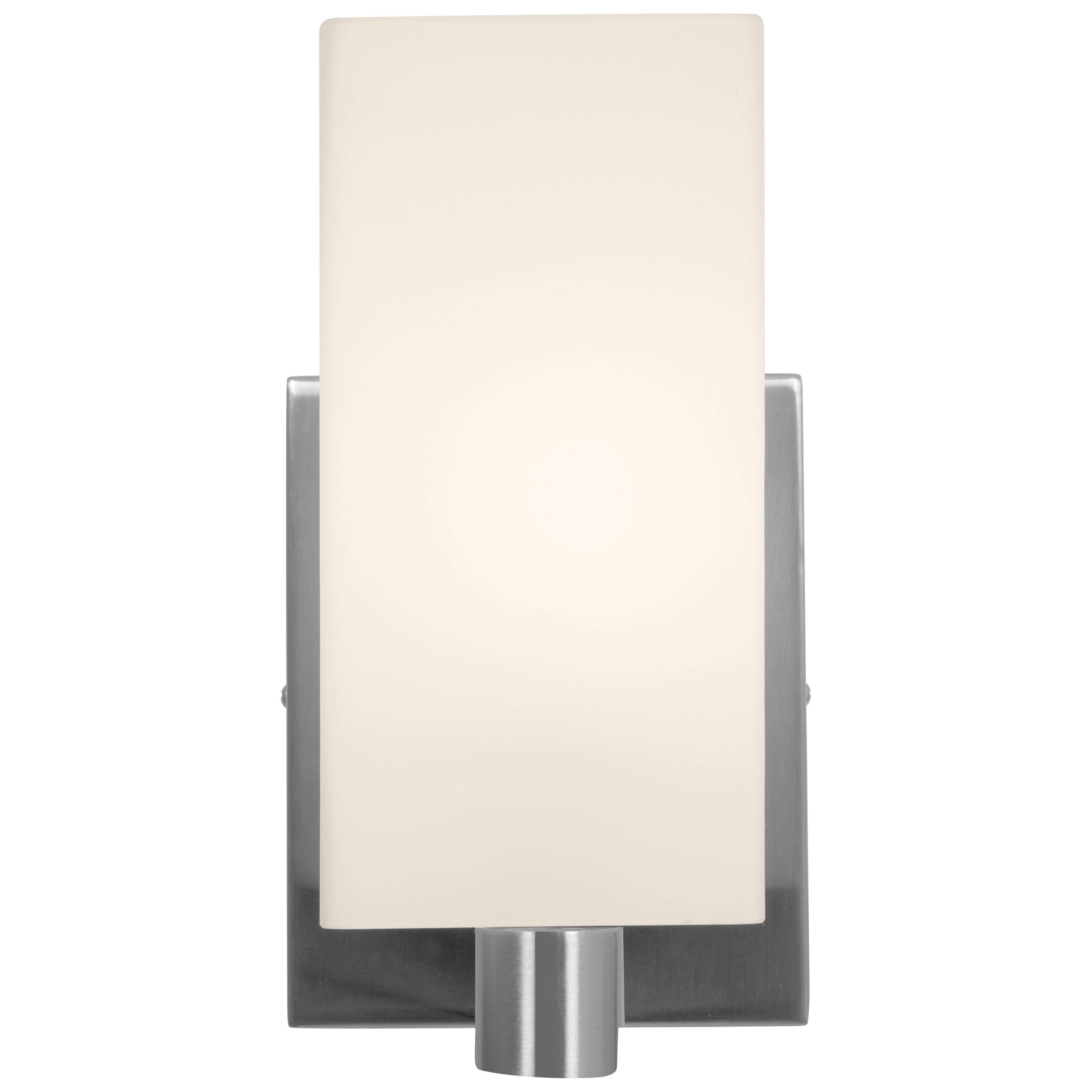 brushed steel 1 light led wall sconce & vanity