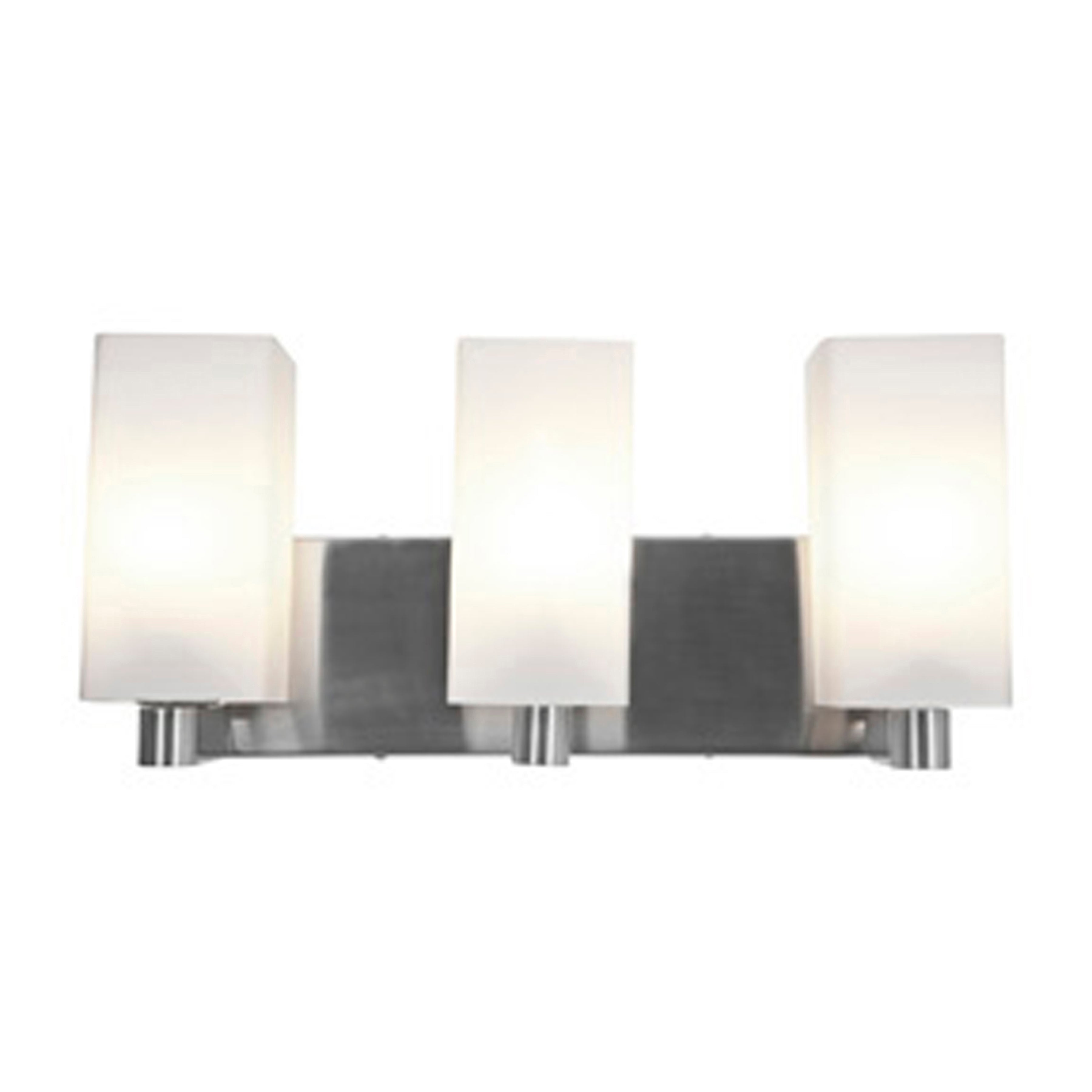 brushed steel 3 light led vanity