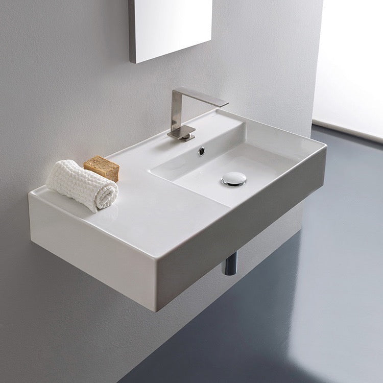 white bathroom sink