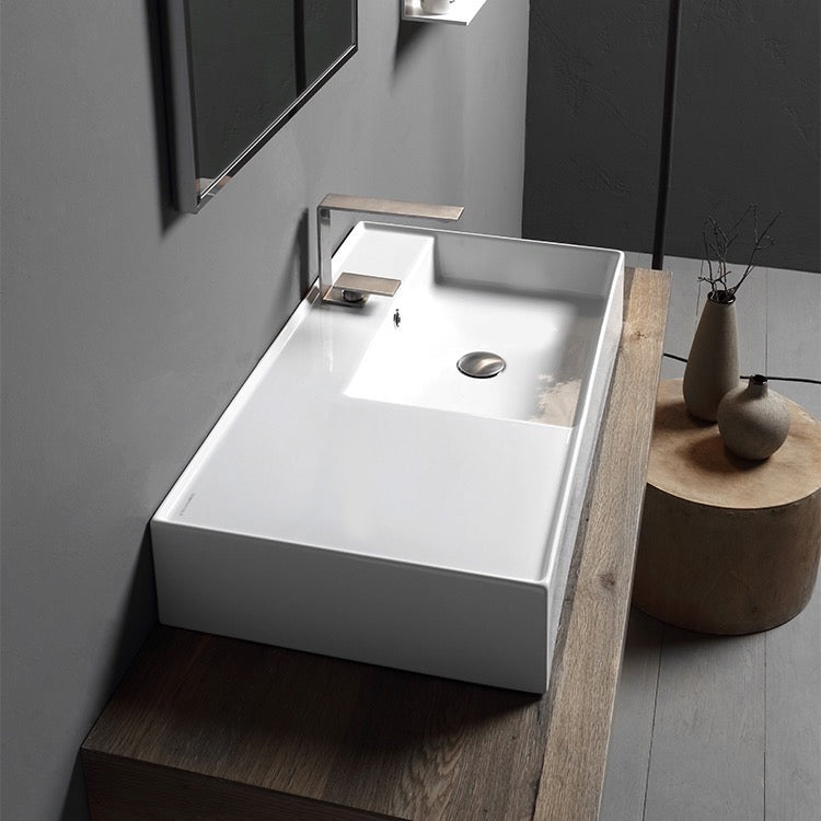 white bathroom sink