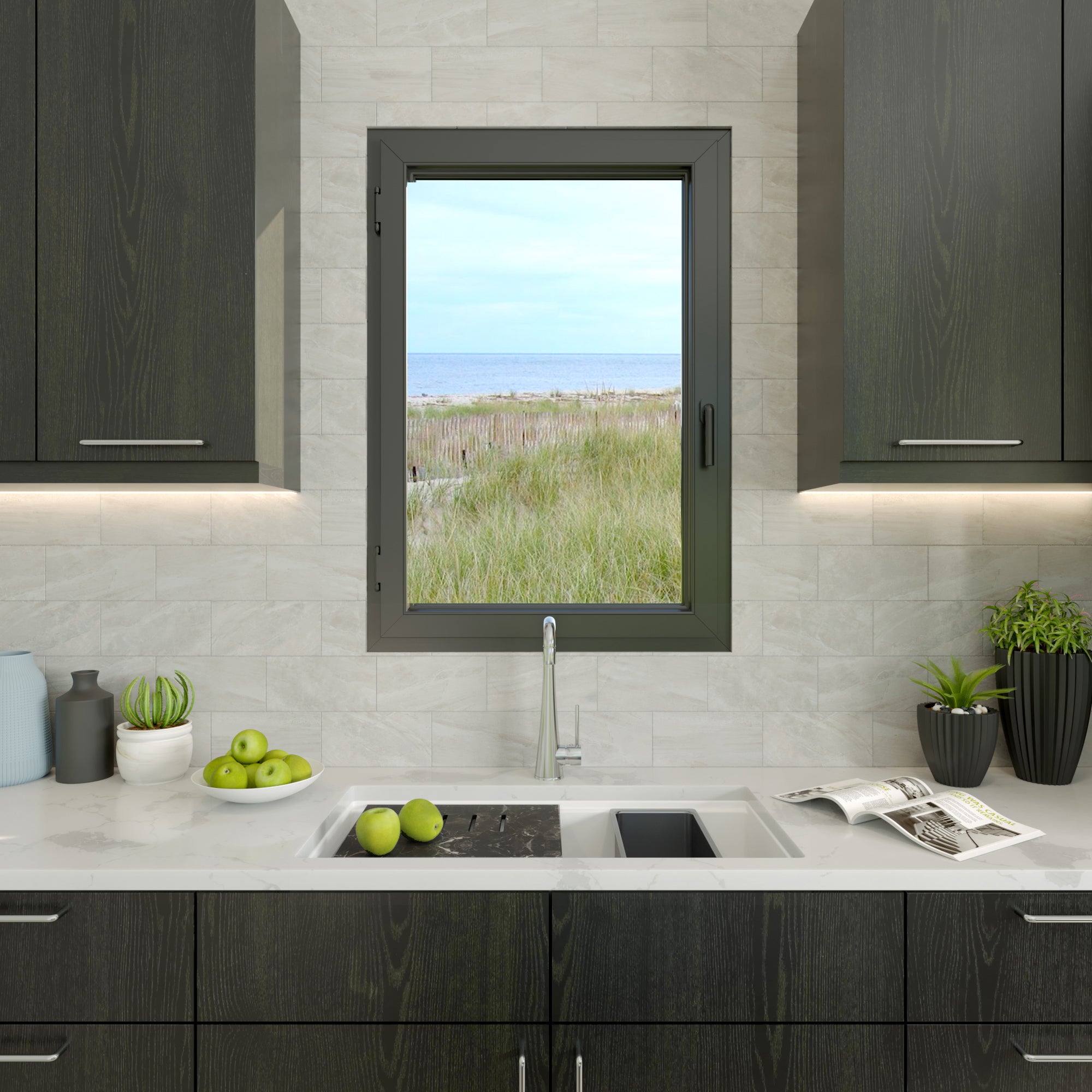 white kitchen sink