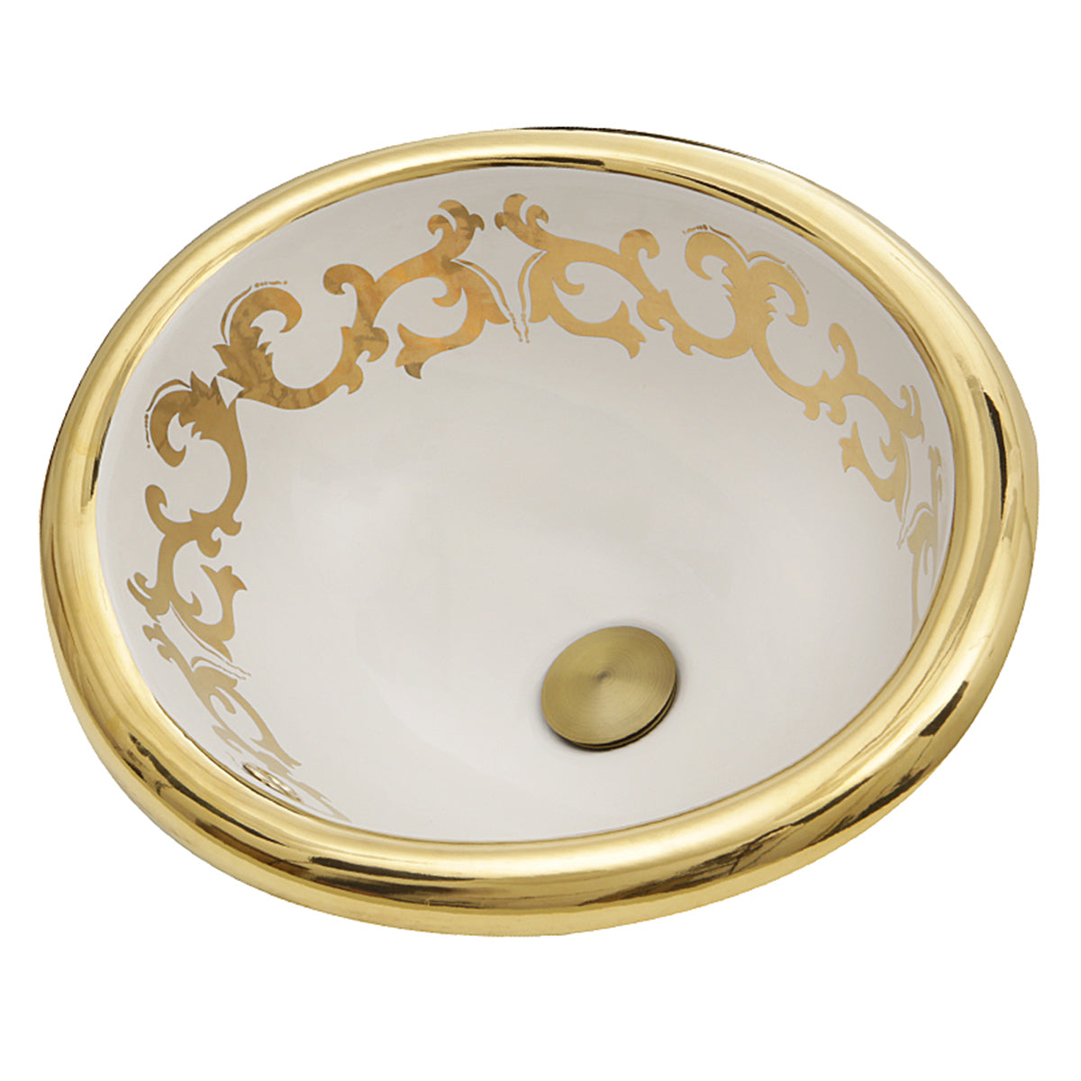 white/gold bathroom sink