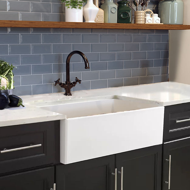 white kitchen sink
