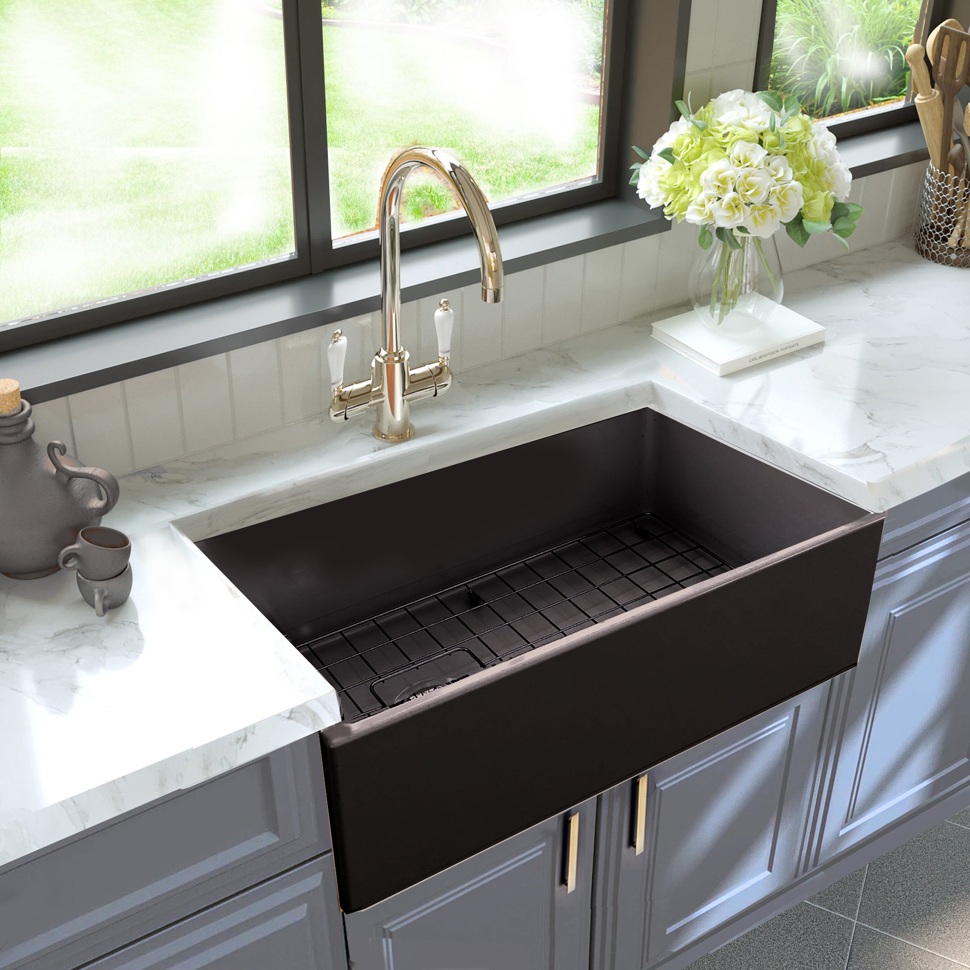brown kitchen sink