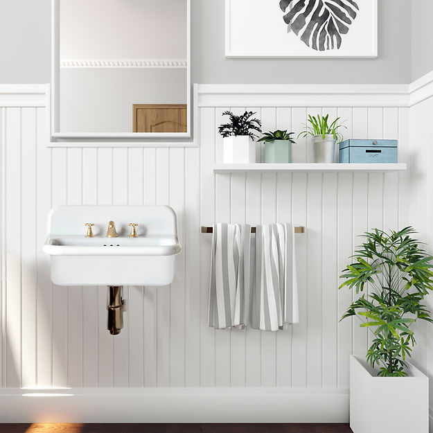 white bathroom sink