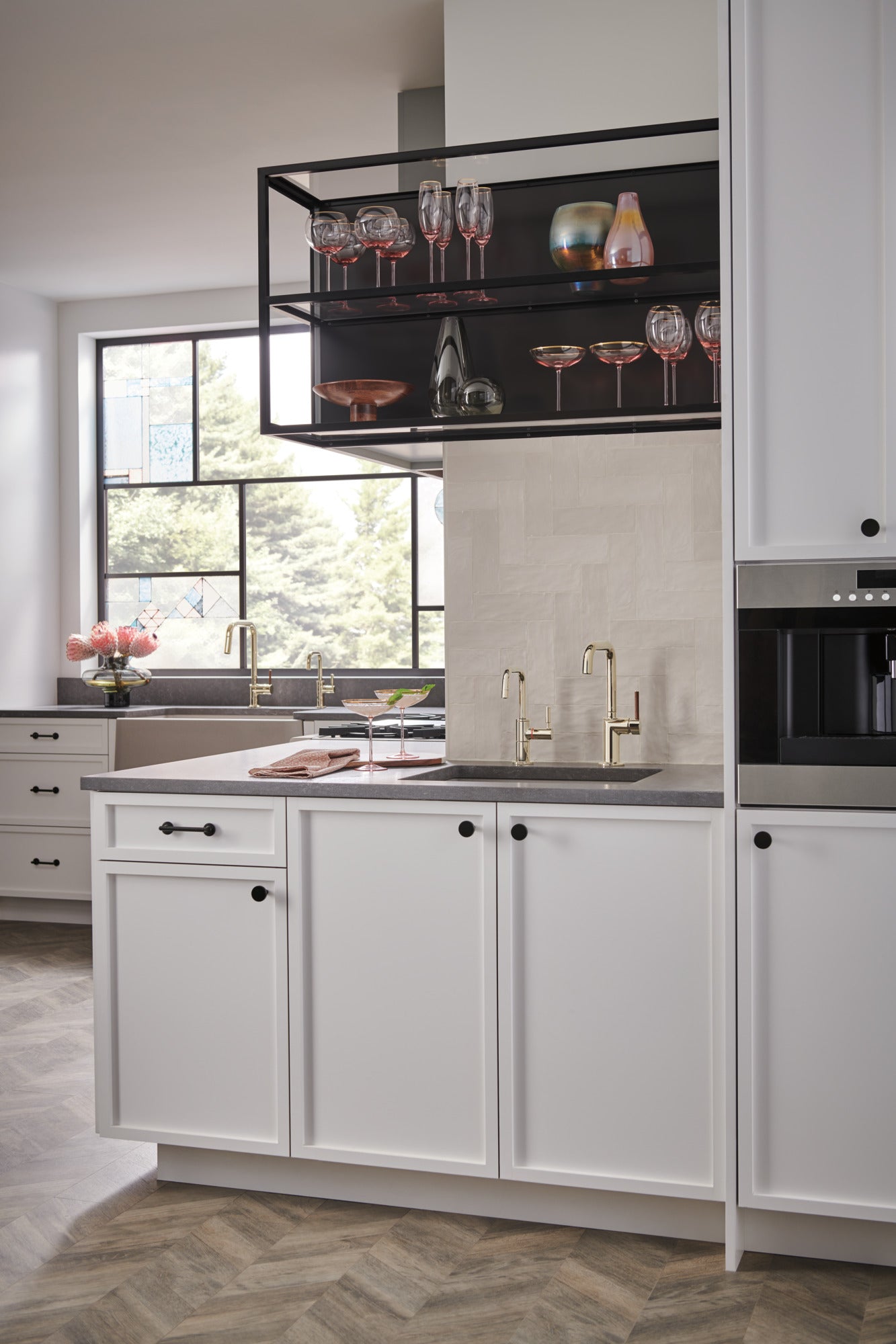 polished nickel pull-down faucet
